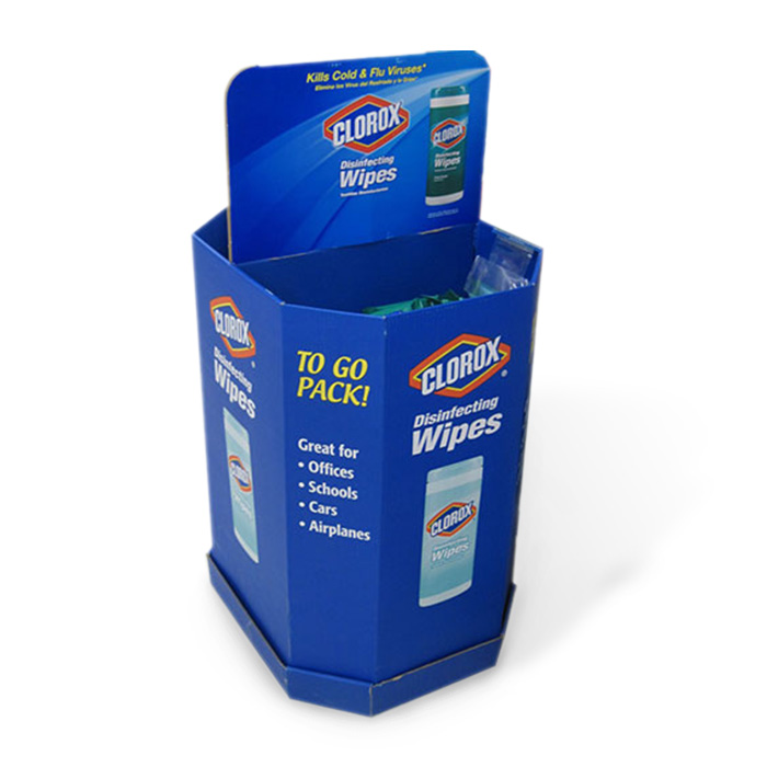 cardboard disinfecting wipes dump bins