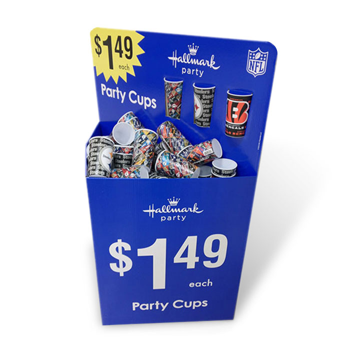 cardboard party cups dump bins