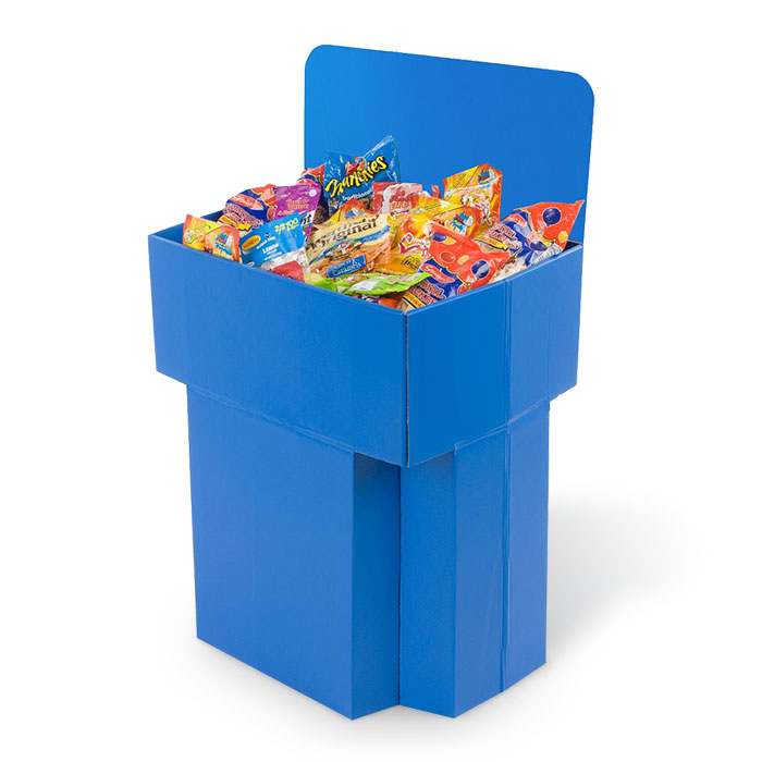 flexo printing cardboard snack dump bins